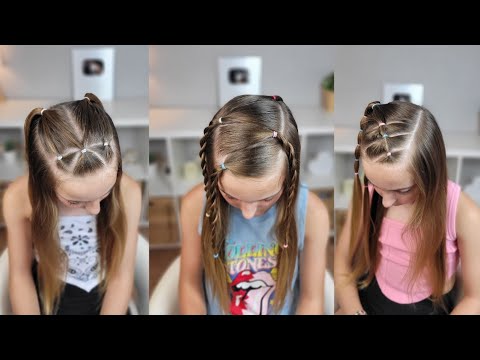 3 Peinados fáciles para niñas / 3 Easy back to school hairstyles tutorial