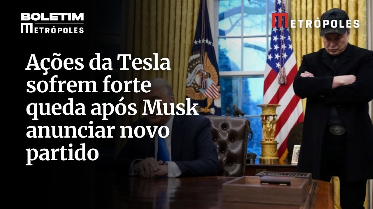 Ações da Tesla sofrem forte queda após Musk anunciar novo partido