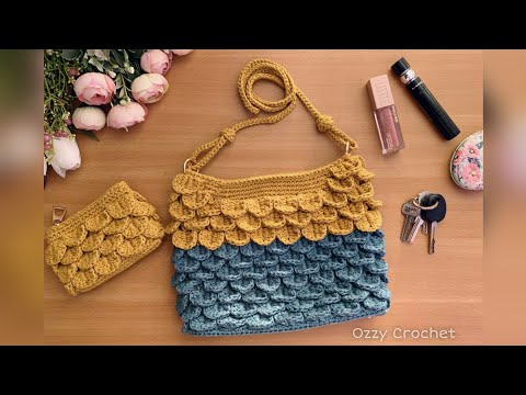 غرزة قشور السمك Crocodile stitch  #bags_crochet  #crochet_stitches