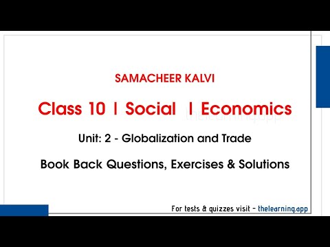 Globalization and Trade Exercises | Unit 2 | Class 10 | Economics | Social | Samacheer Kalvi