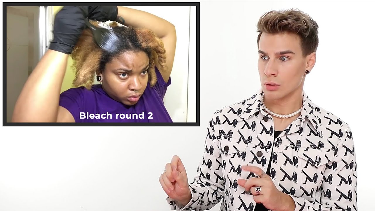 Hairdresser reacts to natural hair bleaching