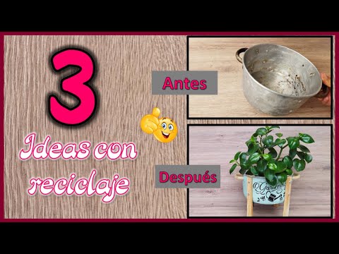 3 IDEAS PARA REUTILIZAR olla VIEJA + JARRA + FRASCO DE vidrio - Crafts for the house