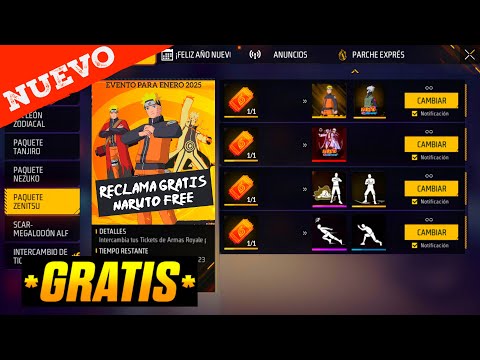 OFICIAL¡ FECHA Y HORA PARA RECLAMAR SKIN EVOLUTIVAS EN FREE FIRE - PREMIOS GRATUITOS LATAM ENERO