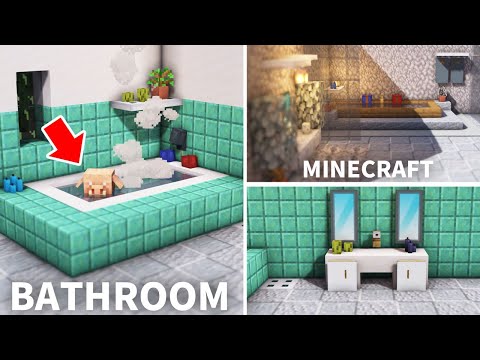 Minecraft: 10+ BATHROOM Build Hacks (Tutorial)