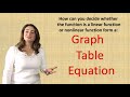 Comparing Linear and Nonlinear Functions