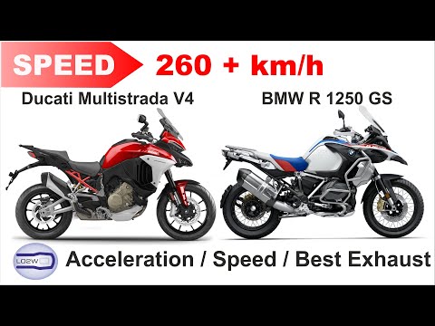 DUCATI Multistrada V4S vs BMW R 1250GS / Acceleration, Top Speed 260+ km/h, Ride and Exhaust Sound