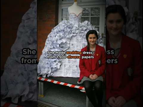 She made a wedding dress from 1,500 divorce papers #fashion #creative #weddingdress