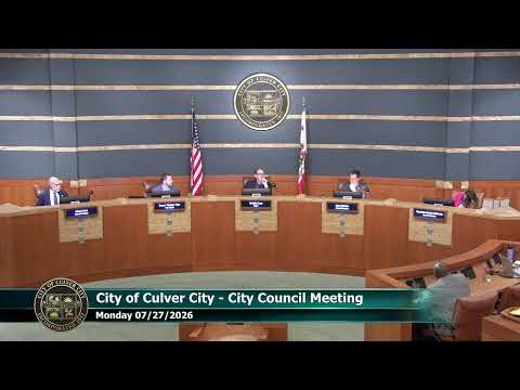 City of Culver City - City Council Meeting - 07/27/2026