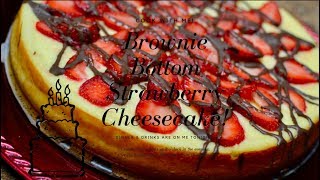 |Cook With Me| Brownie Bottom Strawberry Cheesecake