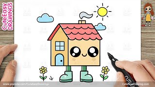 How to Draw a Cute House – Houfloclosu bu bu bu | Easy Drawing for Kids Step by Step