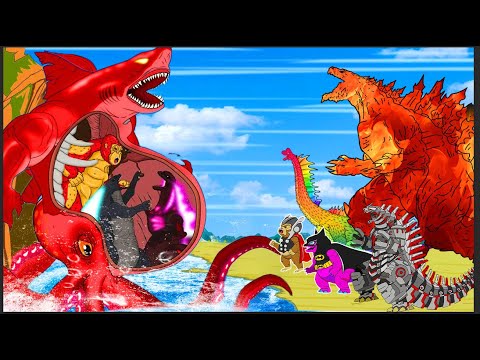 Shin Who is the strongest SHARK OCTOPUS x SQUID mutates emerge to attack humans!  Megalodon Returns