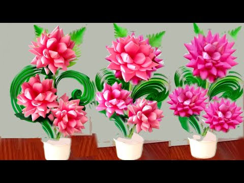 beautiful flower bouquet making with paper / diy flower bouquet