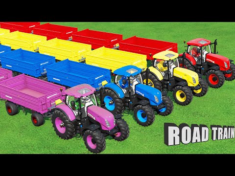 WORK WITH COLOR TRAIN! SUGAR BEET TRANSPORT with STEYR TRACTOR TRAIN! Farming Simulator