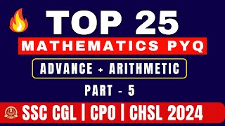 Mathematics PYQ for SSC CGL | CPO | CHSL 2024 Exam || Part 5 #ssccgl #ssccpo #mathematics