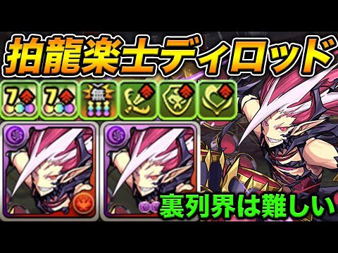 龍楽士の確定枠ディロッド！2ターンで打てる生成スキル！裏列界でボコボコにされてきた！【スー☆パズドラ】