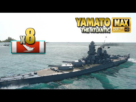 Battleship Yamato thriller on map The Atlantic   World of Warships