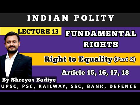 Right to Equality | Fundamental Rights  | Indian Polity | Constitution of India