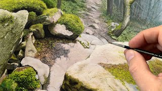 Painting an Ethereal Forest - Mastering Rocks & Foliage in the Foreground | Part 3