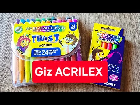 Giz retrátil e Fantasia Glitter Acrilex!