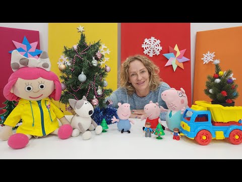 Nicole verkauft Weihnachtsbäume und Christbaumschmuck - Spielspaß mit Peppa Wutz und Smarta