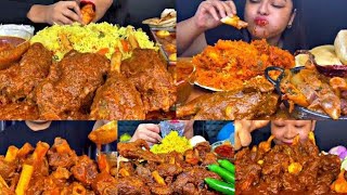 ASMR EATING SPICY MUTTON BIRYANI, MUTTON CURRY, EGGS | BEST INDIAN FOOD MUKBANG |Foodie India|