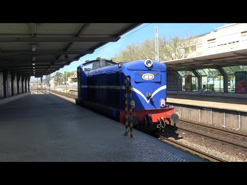 Diesel Electric Locomotive Comes to Carcavelos, Takes Electric to Lisbon for Repairs!