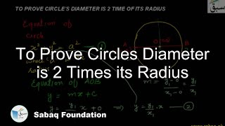 To Prove Circles Diameter is 2 Times its Radius