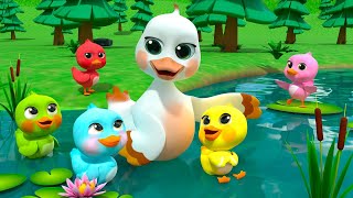 📚Learn Colors with 5 Rainbow Ducks | Newborn Baby Songs & Nursery Rhymes | simple rhyme