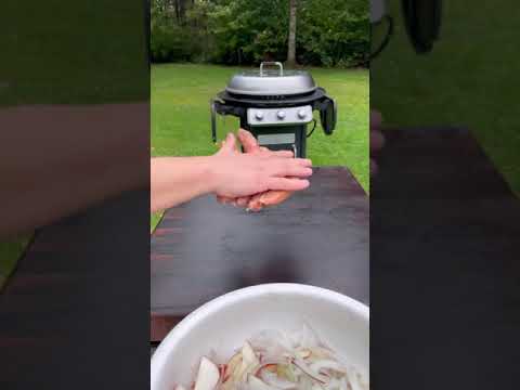 Sautéed Sausages with Apples on the Cuisinart XL 360 Griddle - outdoor cooking - impressive flavor