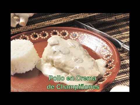 Pollo en crema de champiñones