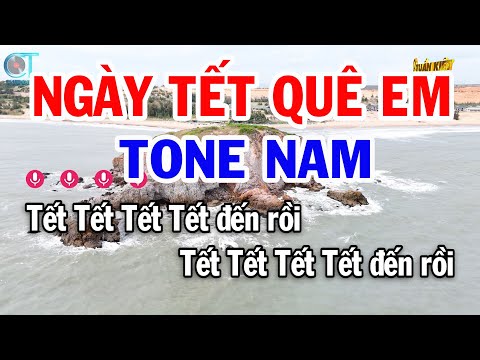 Karaoke Ngày Tết Quê Em Tone Nam ( Em ) Nhạc Xuân 2025 || Karaoke Tuấn Kiệt