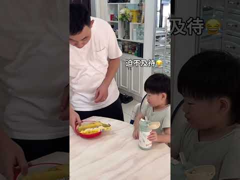 In order to make his son eat less ice cream, the father took great pains. The father takes care
