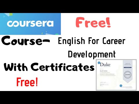 Coursera Free Certification Courses English Career Development Jobs Ecityworks