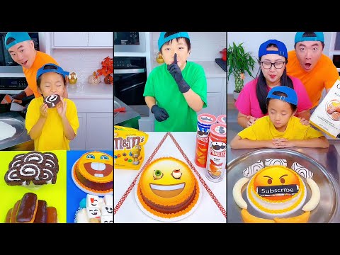 Emoji cake vs Random foods ice cream challenge!🍨 #funny by Ethan Funny Family 