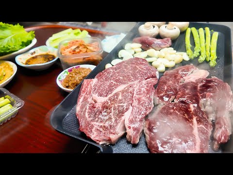韓国の庶民の家焼き肉はこんな感じです。