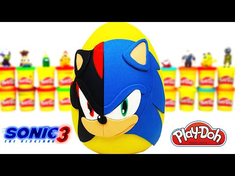 Huevo Sorpresa Gigante de Shadow y Sonic en Español de Plastilina Play Doh