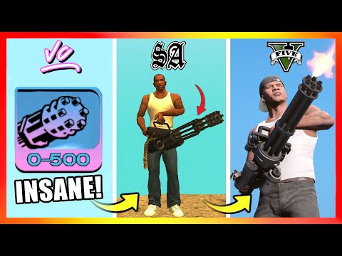 Evolution of MINIGUNS LOGIC in GTA Games! (GTA 3 → GTA 5)