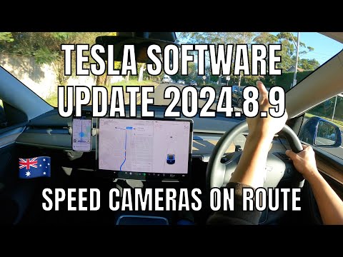 Tesla Model Y Software Update 2024.8.9 Speed Cameras On Route Drive