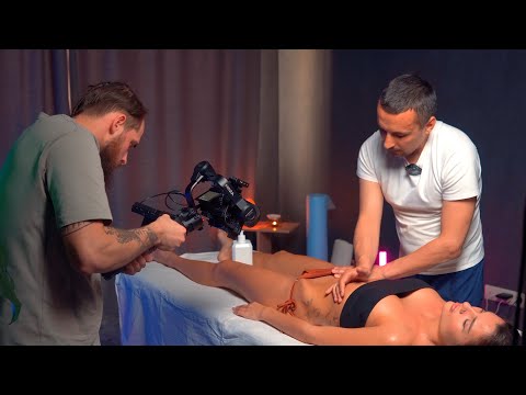 Backstage from the filming of massage videos