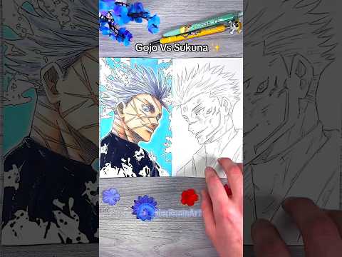 Drawing Gojo Vs Sukuna from Jujutsu Kaisen 😈 #jjk #art #shorts