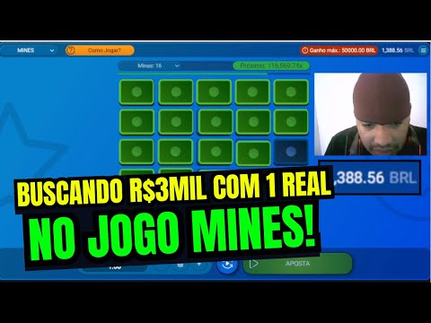 BUSCANDO R$3.000,00 COM 1 REAL NO MINES - MELHOR ESTRATÉGIA PRA GANHAR NO MINES