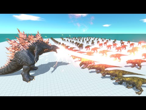 Godzilla vs 999 T Rex | 999 vs 1 - Animal Revolt Battle Simulator