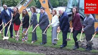 YouTube video thumbnail: Illinois Gov. JB Pritzker Speaks to Reporters After Speaking at Groundbreaking Ceremony