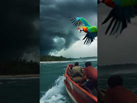Timely Actions: Parrot Saves Fishermen from Sea Storm Tragedy #rescue #wildlife