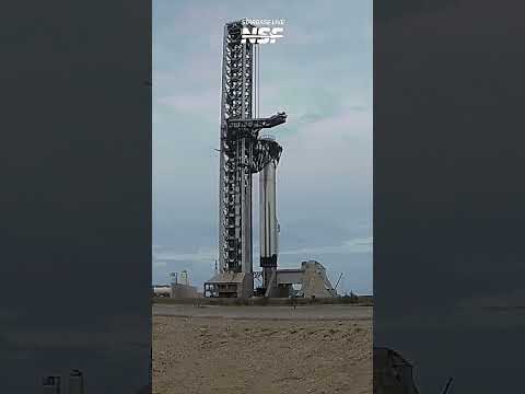 SpaceX Lifts HUGE Booster for Static Fire Testing! #spacex #starship #space #rocket