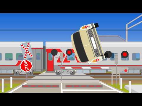 【踏切アニメ】ロシアの電車通過後の踏切はどうなる?🚨カンカン