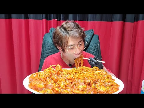 꽃돼지 엄청 매운 빨간 가리비아구찜 밥도둑 한식 먹방[korean food]mukbang Eating show 吃播