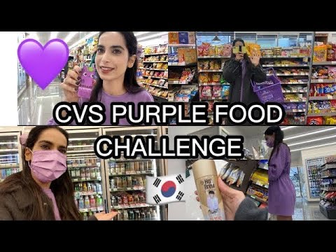 🇰🇷CVS PURPLE FOOD ONLY CHALLENGE | Korea vlog reupload💜