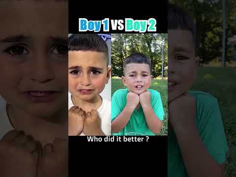 Cute little boys challenge each other ? #comedy