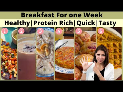 Breakfast Recipes for 1 Week | 6 Healthy Easy High Protein Meal Options | Ragi | Oats | Sattu | Poha